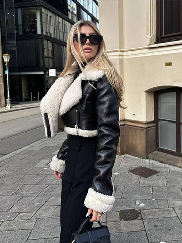 Genaya | Fur-Neck Cropped Jacket