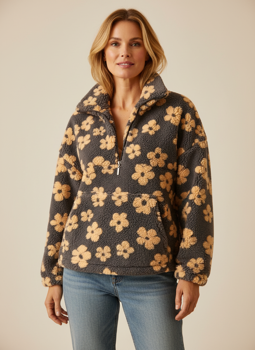 Daisy | Fleece Flower Sweater