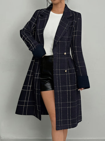 Ivy | Elegant Houndstooth Check Blazer Coat