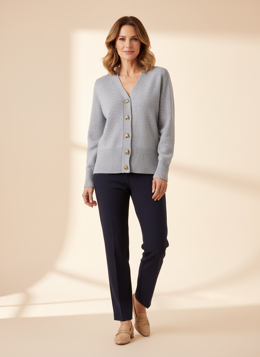 Adele | Soft Cardigan Heart-Shaped Buttons