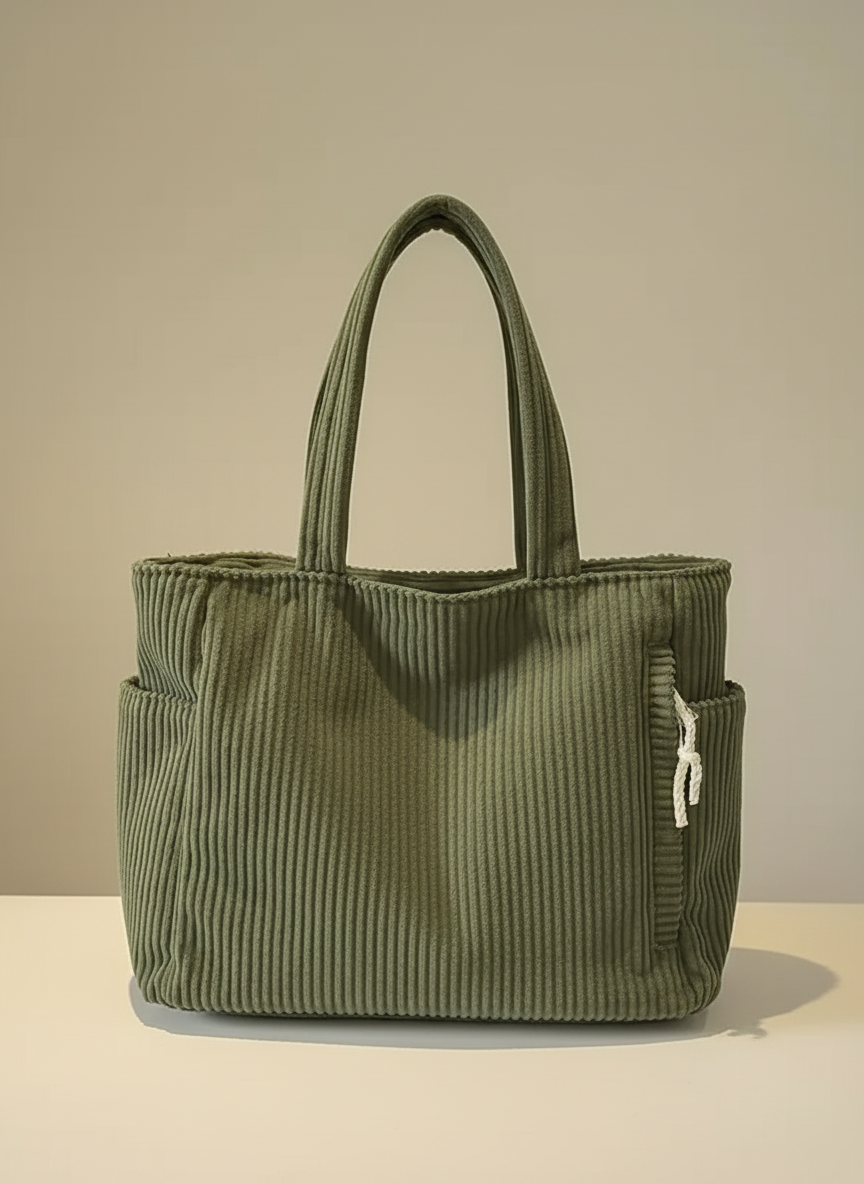 Tilda | Ribbed Tote Bag with Cord Detail