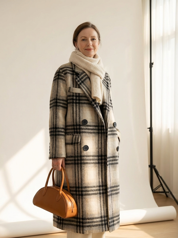 Florence | Elegant Tweed Maxi Coat