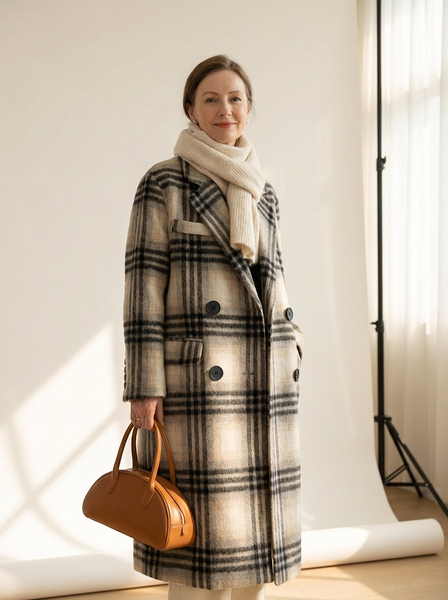 Florence | Elegant Tweed Maxi Coat