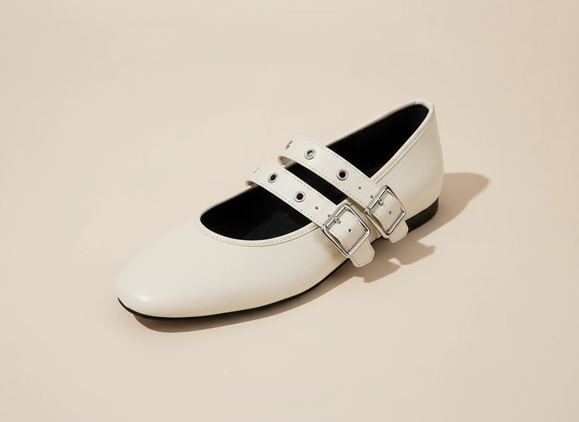 Ivy | Double Buckle Flats