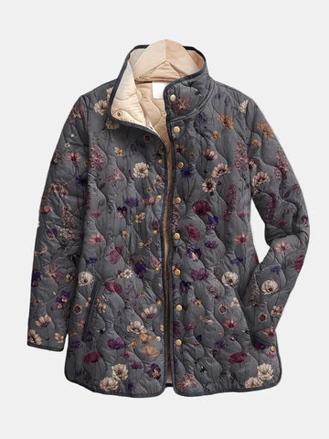 Niva | Vintage Floral Print Quilted Jacket