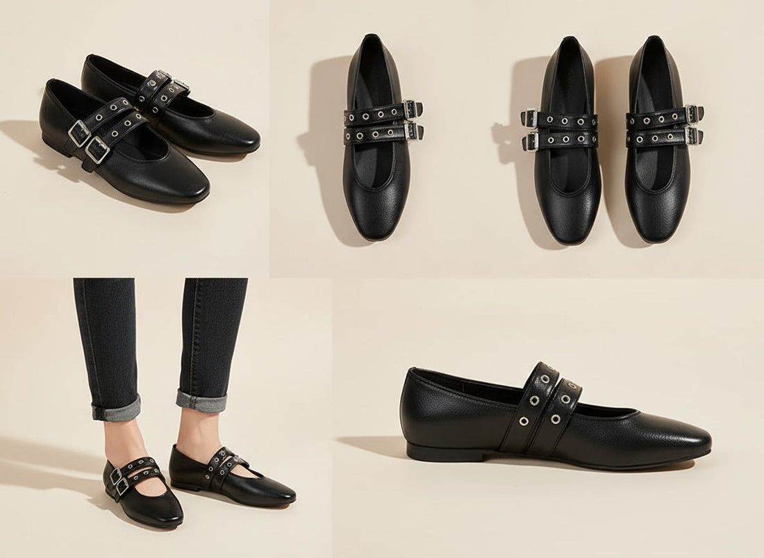 Ivy | Double Buckle Flats