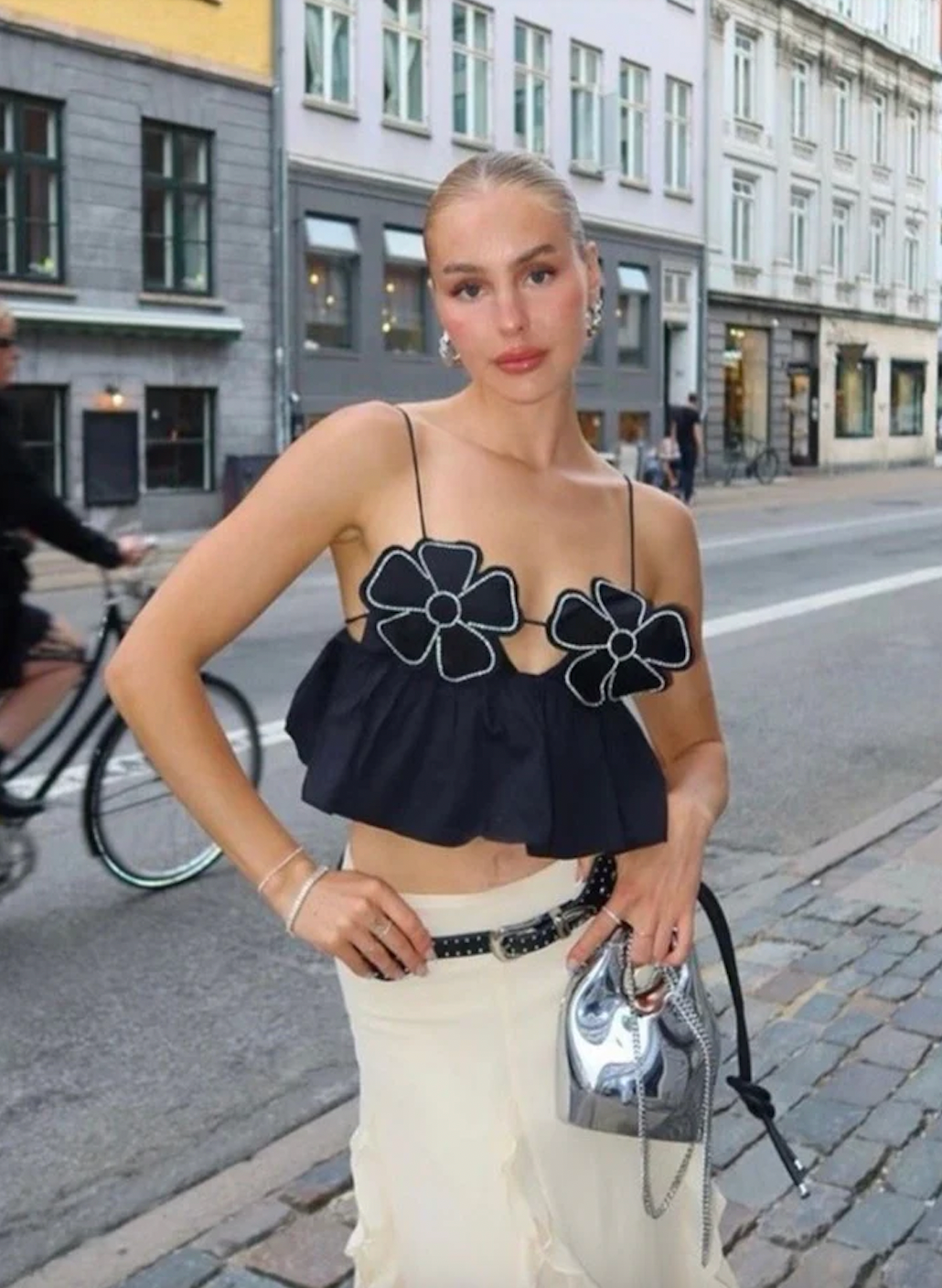 Kalista | Rhinestone Studded Crop Top