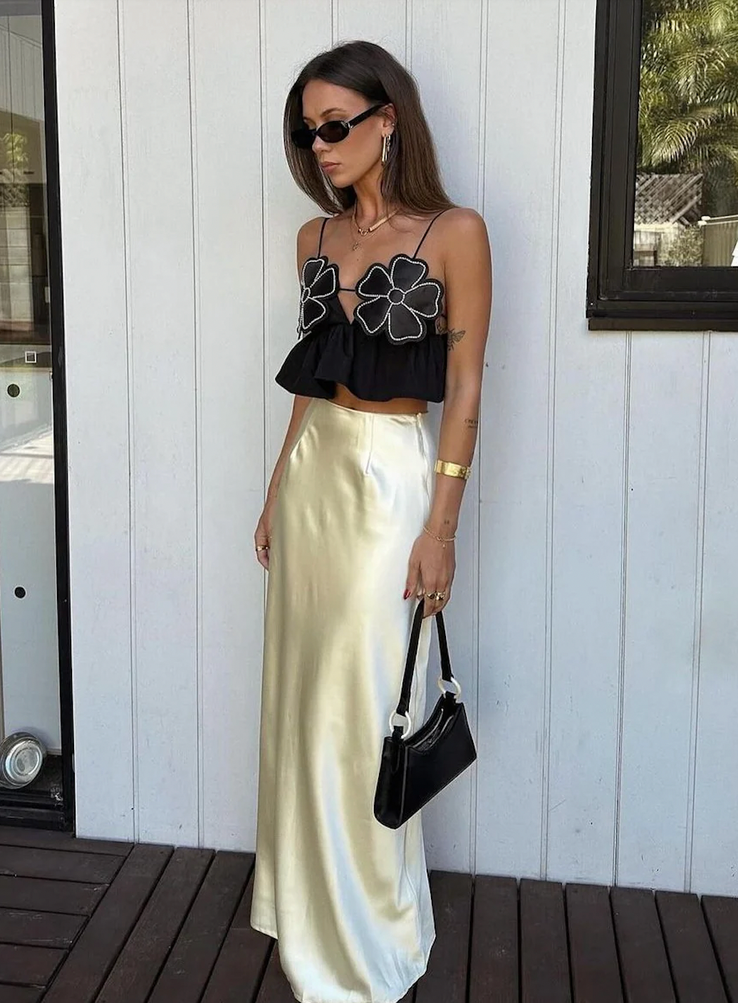 Kalista | Rhinestone Studded Crop Top
