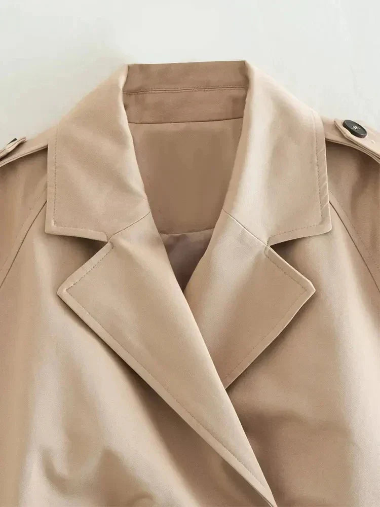 Sage | Cropped Belt Jacket