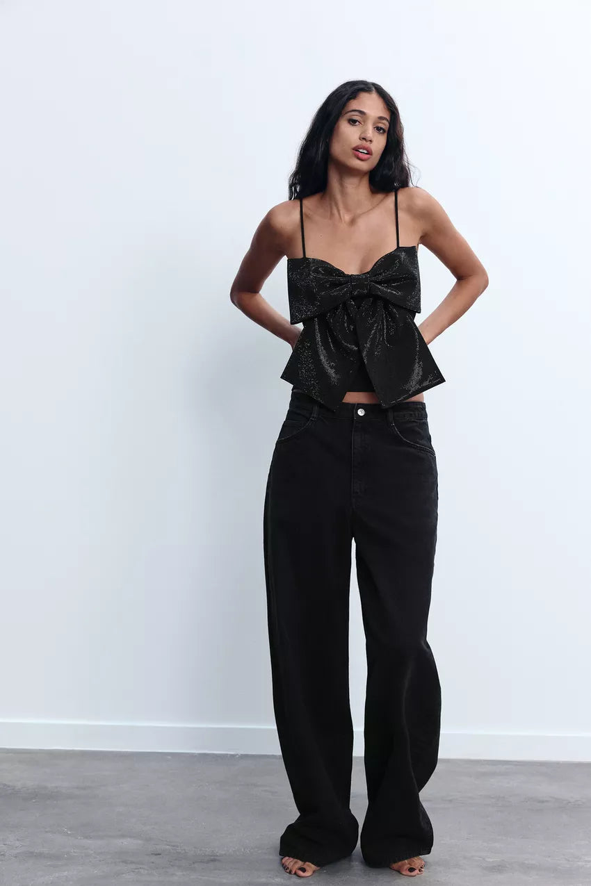 Indra | Shimmer Stylish Bow Top