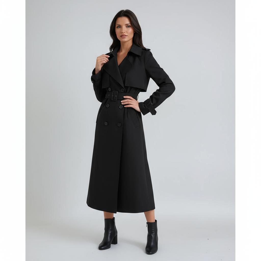 Long Trench Coat for Women | Coat with Belt